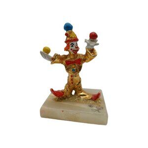 Judi Originals Signed California 24K Gold Plated Painted Juggling Clown